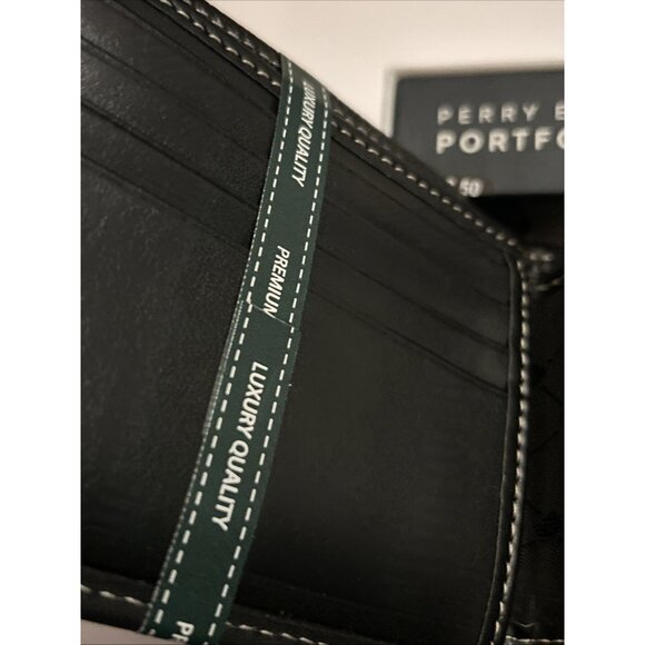 Perry Ellis Portfolio Black Bifold W/removable ID Wallet Sheridan Retails $42.50 - Picture 7 of 14